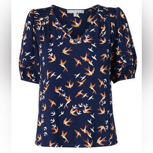 DANIEL RAINN Puff Sleeve Top Navy M NWT STITCH FIX